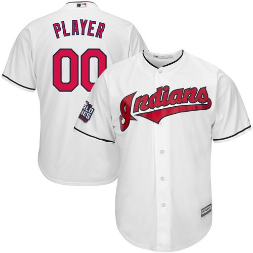 Youth Majestic Cleveland Indians Customized Authentic White Home 2016 World Series Bound Cool Base MLB Jersey