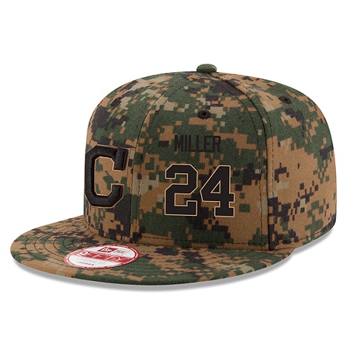 MLB Men's Cleveland Indians #24 Andrew Miller New Era Digital Camo 2016 Memorial Day 9FIFTY Snapback Adjustable Hat