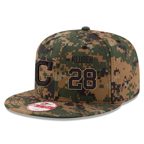 MLB Men's Cleveland Indians #28 Corey Kluber New Era Digital Camo 2016 Memorial Day 9FIFTY Snapback Adjustable Hat