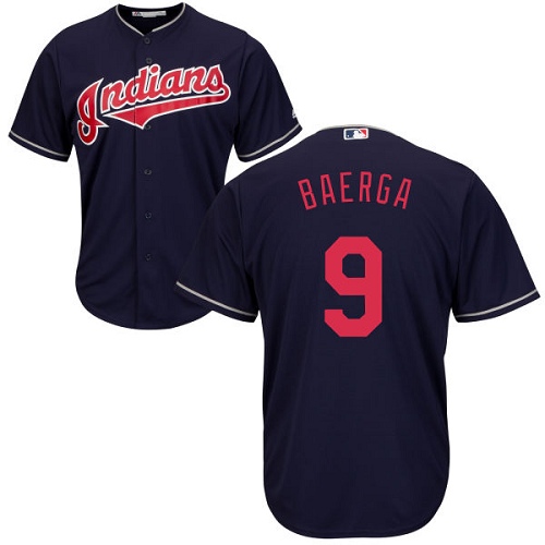 Youth Majestic Cleveland Indians #9 Carlos Baerga Replica Navy Blue Alternate 1 Cool Base MLB Jersey