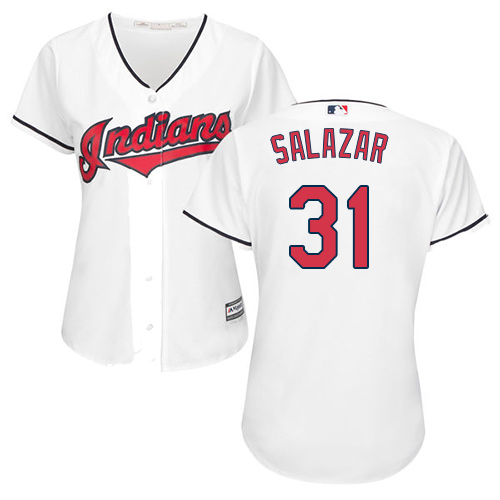 Women's Majestic Cleveland Indians #31 Danny Salazar Authentic White Home Cool Base MLB Jersey