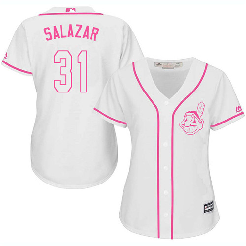 Women's Majestic Cleveland Indians #31 Danny Salazar Replica White Fashion Cool Base MLB Jersey