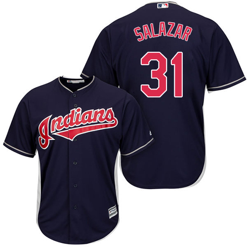 Youth Majestic Cleveland Indians #31 Danny Salazar Authentic Navy Blue Alternate 1 Cool Base MLB Jersey