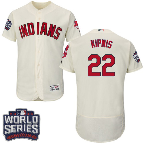 Men's Majestic Cleveland Indians #22 Jason Kipnis Cream 2016 World Series Bound Flexbase Authentic Collection MLB Jersey