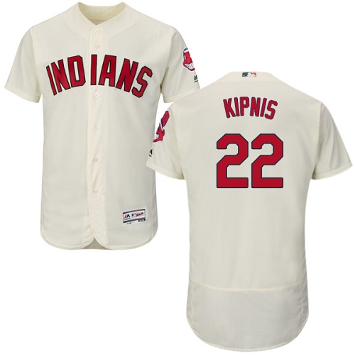 Men's Majestic Cleveland Indians #22 Jason Kipnis Cream Alternate Flex Base Authentic Collection MLB Jersey