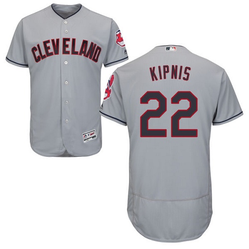 Men's Majestic Cleveland Indians #22 Jason Kipnis Grey Road Flex Base Authentic Collection MLB Jersey