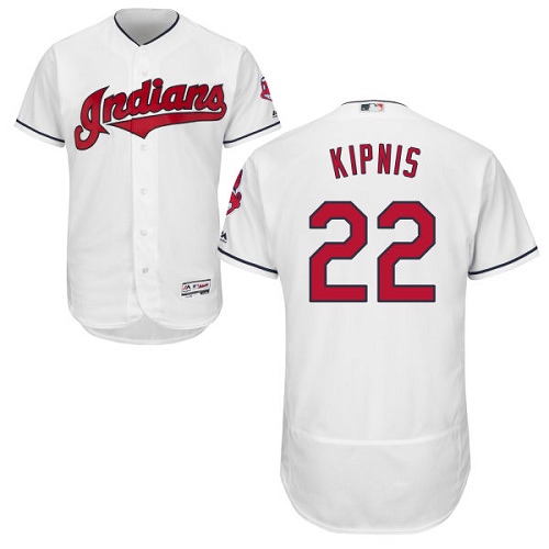Men's Majestic Cleveland Indians #22 Jason Kipnis White Home Flex Base Authentic Collection MLB Jersey
