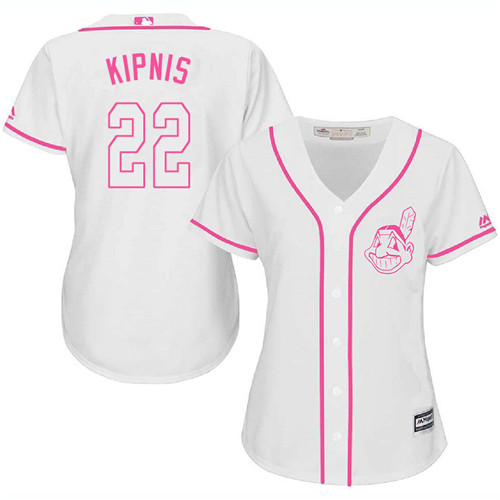 Women's Majestic Cleveland Indians #22 Jason Kipnis Authentic White Fashion Cool Base MLB Jersey