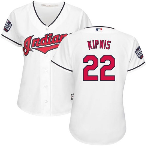 Women's Majestic Cleveland Indians #22 Jason Kipnis Authentic White Home 2016 World Series Bound Cool Base MLB Jersey