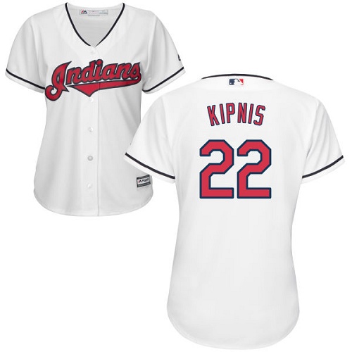 Women's Majestic Cleveland Indians #22 Jason Kipnis Authentic White Home Cool Base MLB Jersey