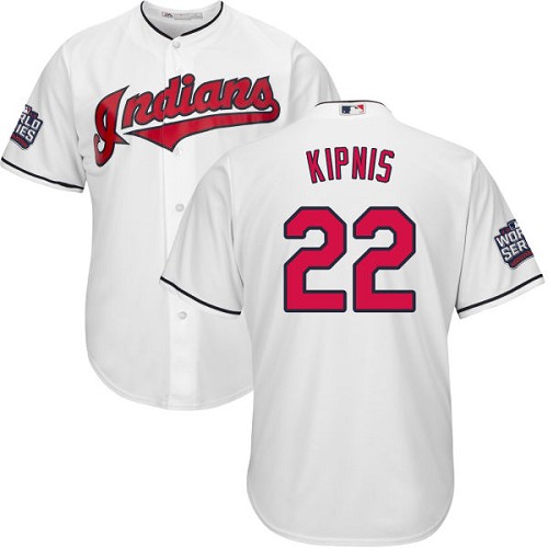 Youth Majestic Cleveland Indians #22 Jason Kipnis Authentic White Home 2016 World Series Bound Cool Base MLB Jersey