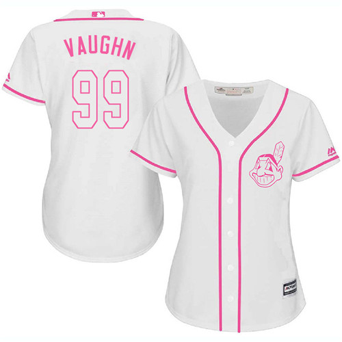 Women's Majestic Cleveland Indians #99 Ricky Vaughn Authentic White Fashion Cool Base MLB Jersey