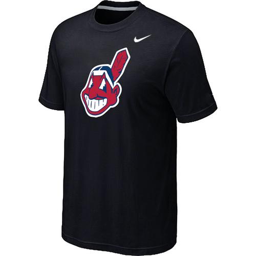 MLB Men's Cleveland Indians Nike Heathered Blended T-Shirt - Black