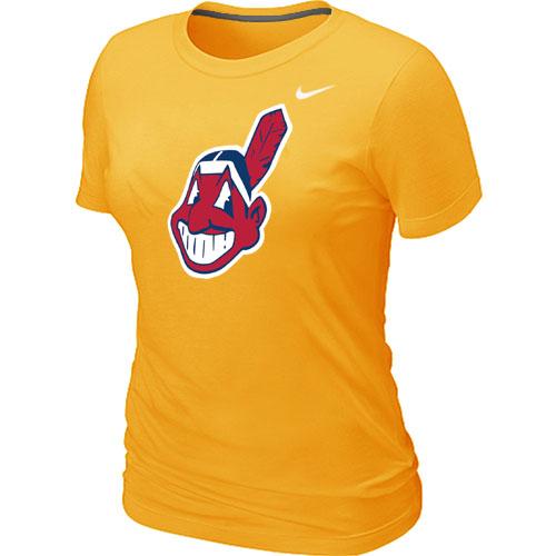 MLB Women's Cleveland Indians Nike Heathered Blended T-Shirt - Yellow