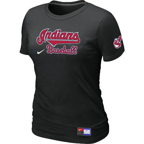 MLB Women's Cleveland Indians Nike Practice T-Shirt - Black