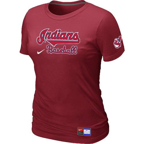 MLB Women's Cleveland Indians Nike Practice T-Shirt - Red